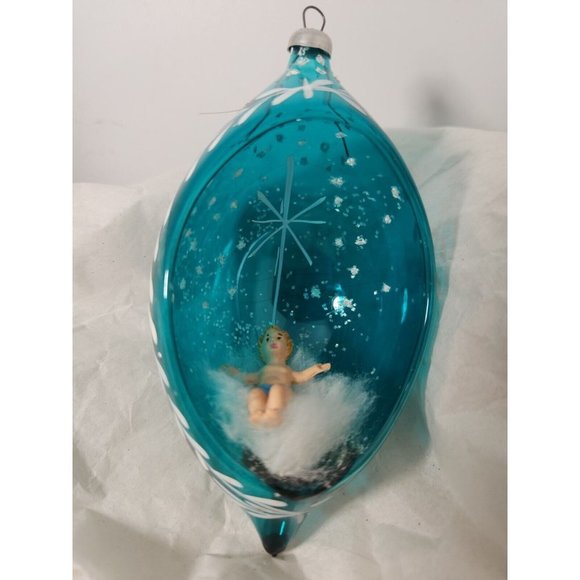 Italian Blown Glass Christmas Ornament Diorama Manger Scene Baby Jesus Italy - Picture 2 of 9